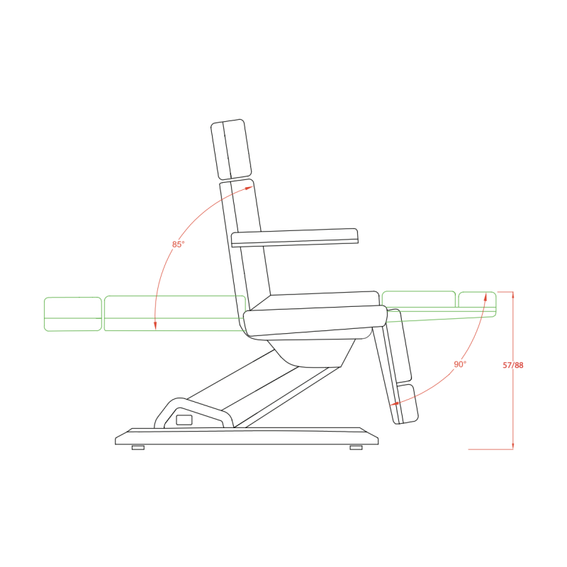 Fotel Kosmetyczny Taurus Biały -Fotele kosmetyczne elektryczne- 